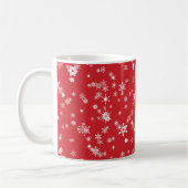 Mug Flocons de neige d'hiver rouges (Gauche)