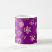 Mug Flocons de neige dorés, fond violet (Centre)