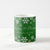 Mug Flocons de neige et mariage damassé vert (Centre)