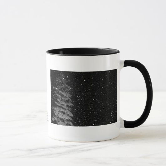 Mug flocons de neige la nuit photo unique (Droite)