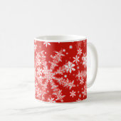 Mug Flocons de neige rouges et blancs (Devant droit)