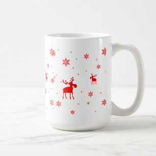 Mug Flocons de neige rouges simples modernes