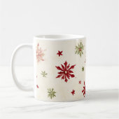 Mug Flocons de neige rouges verts (Gauche)