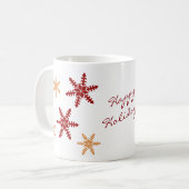 Mug Flocons de neige saisonniers bonnes fêtes avec le (Devant gauche)