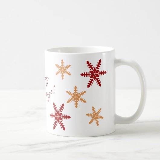 Mug Flocons de neige saisonniers bonnes fêtes avec le (Droite)