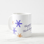 Mug Flocons de neige saisonniers bonnes fêtes avec le (Devant gauche)