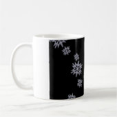 Mug Flocons de neige sur fond noir (Gauche)