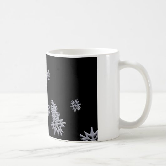 Mug Flocons de neige sur fond noir (Droite)