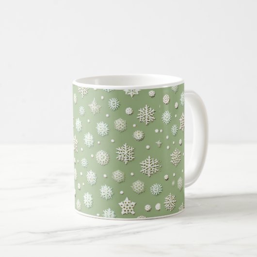 Mug Flocons de neige sur menthe (Devant droit)