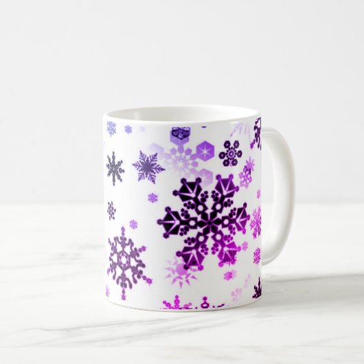 Mug Flocons de neige Tasse-Pourpres de café en (Devant droit)