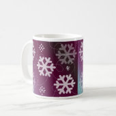 Mug Flocons de neige violets élégants (Devant gauche)