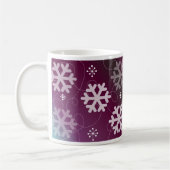 Mug Flocons de neige violets élégants (Gauche)