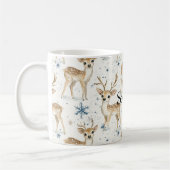 Mug Flocons de Noël Bleus Cerf Doux (Gauche)