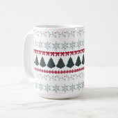 Mug Flocons de Noël et arbres (Devant gauche)