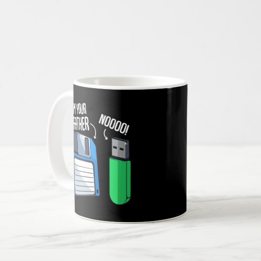 Mug Floppy Disk Coder Computer Engineering Geek Nerd C (Devant gauche)