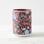 Mug Flor virtuel entalhada nas cores azul e salmão (Centre)