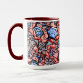 Mug Flor virtuel entalhada nas cores azul e salmão (Gauche)