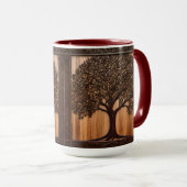 Mug Flora australienne : Impression en bois de Wattle (Devant droit)