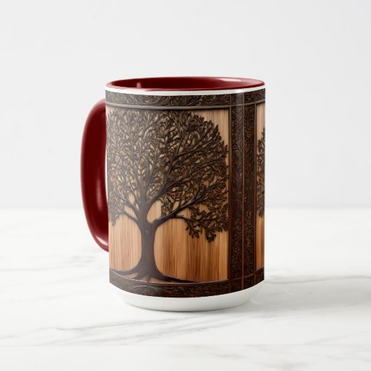 Mug Flora australienne : Impression en bois de Wattle (Devant gauche)