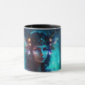 Mug Flora fée forêt abstrait cool lunaire (Centre)