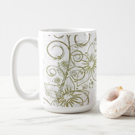 Mug Floral, 15 oz (Avec donut)