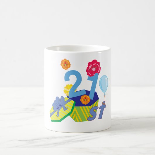 Mug floral 21e anniversaire (Centre)