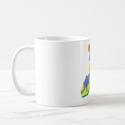 Mug floral 21e anniversaire (Gauche)
