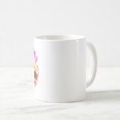 Mug Floral 3 mois Vieux bébé Jalon Étiquette (Devant droit)