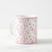 Mug floral à contour encre rose pâle (Devant gauche)