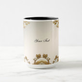 Mug Floral à Feuilles Ondulées Dorées (Centre)