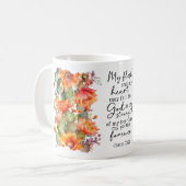 Mug Floral à Verset Biblique Café (Devant gauche)