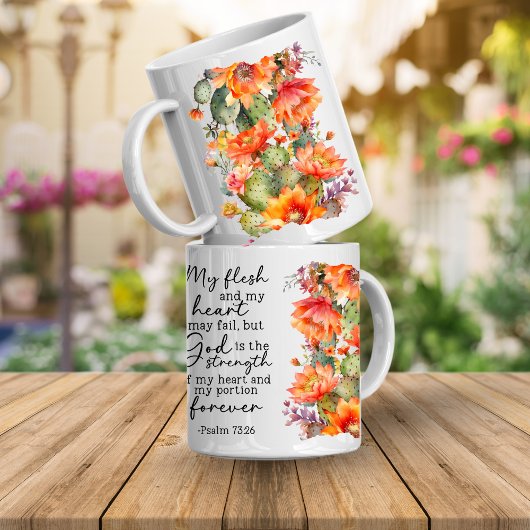 Mug Floral à Verset Biblique Café