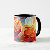 Mug Floral Abstract Art Orange Red Blue Flowers (Devant droit)
