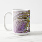 Mug Floral Abstrait Fractal Avec Rose & Or Meilleure M (Gauche)