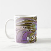 Mug Floral Abstrait Fractal Avec Rose & Or Meilleure M (Gauche)