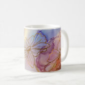 Mug Floral Abstrait rose pourpre nommé (Devant droit)