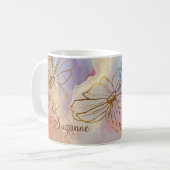 Mug Floral Abstrait rose pourpre nommé (Devant gauche)
