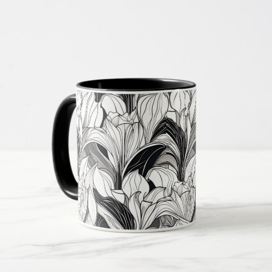 Mug floral Art Déco (Devant gauche)