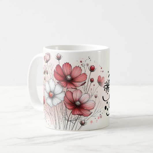 Mug floral avec citations positives (Devant gauche)