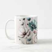 Mug floral avec citations positives (Gauche)
