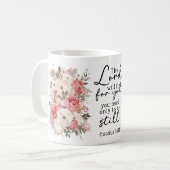 Mug Floral avec Écriture Chrétienne (Devant gauche)
