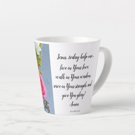 Mug floral avec prière (Angle droit)