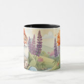 Mug floral avec un gnome et un hérisson mignons (Centre)