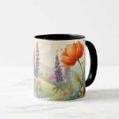 Mug floral avec un gnome et un hérisson mignons (Devant droit)