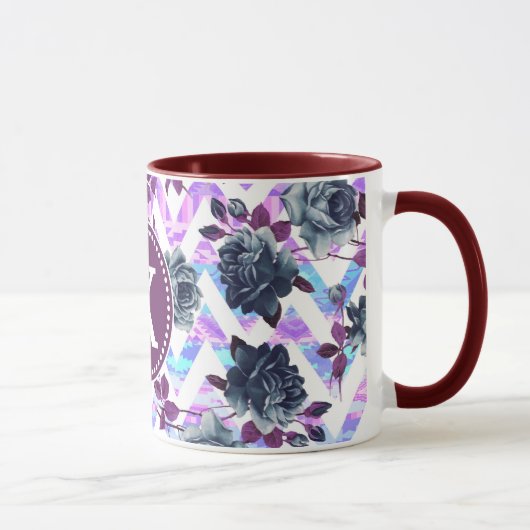 Mug Floral Aztec Chevron Monogram (Droite)