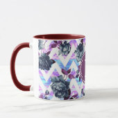 Mug Floral Aztec Chevron Monogram (Gauche)