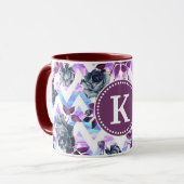 Mug Floral Aztec Chevron Monogram (Devant gauche)