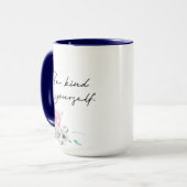 Mug Floral Be Kind to Yself Citation inspirante (Devant gauche)