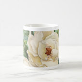 Mug Floral Blanc Magnolia Fleurs Aquarelle Nom  (Centre)