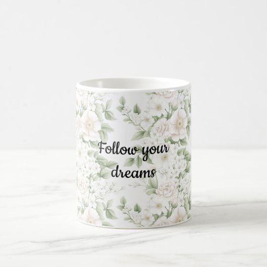 Mug Floral blanc rose pâle (Centre)